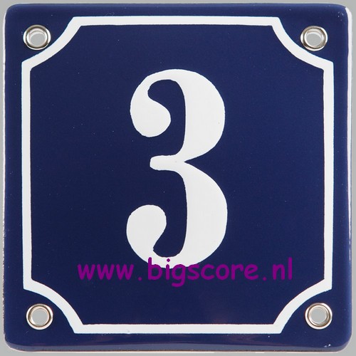 EM002 Emaille huisnummerbord zonder oor.